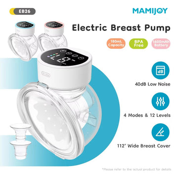 Wearable Electric Breast Pumps 4 Modes 12 Levels Portable Hands Free Breast Pump Silent Comfort With 19/24mm Flange EB26